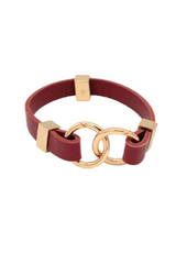 Edge Red Wine Avril Bracelet - Gold