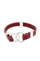 Edge Red Wine Avril Bracelet - Silver