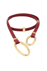 Red Wine Avril Edge Strand Necklace - Gold