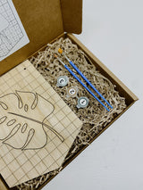 Checker Monstera Stain by Numbers Kit