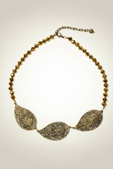 Short Triple Leaf Crystal Nk BRONZE