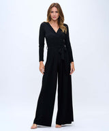 3/4 Sleeve Crossover Jumpsuit