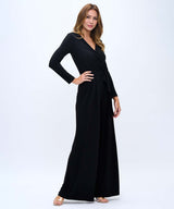3/4 Sleeve Crossover Jumpsuit