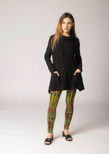 Cowlneck Stitched Pocket Tunic