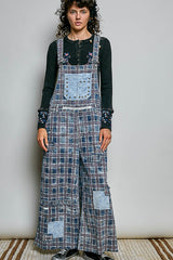 Plaid Wide Leg Overall