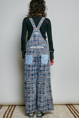 Plaid Wide Leg Overall