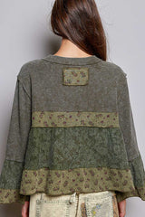 3/4 Sleeve V-neck Top
