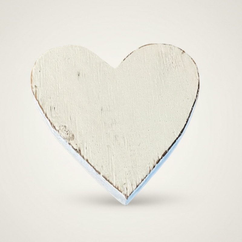 Wooden Heart Coaster WHITE