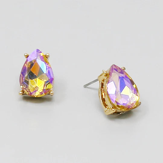 Vibrant Teardrop Stud Earrings