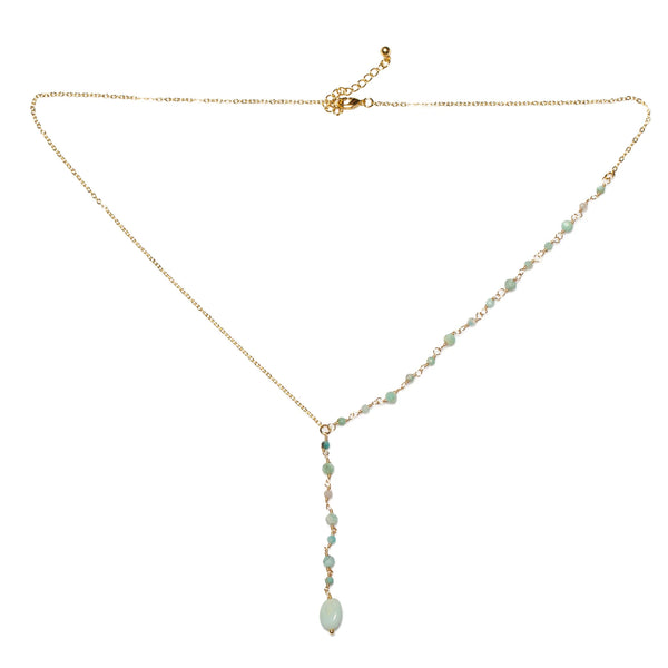 Amazonite & Glass Bead Delicate Necklace