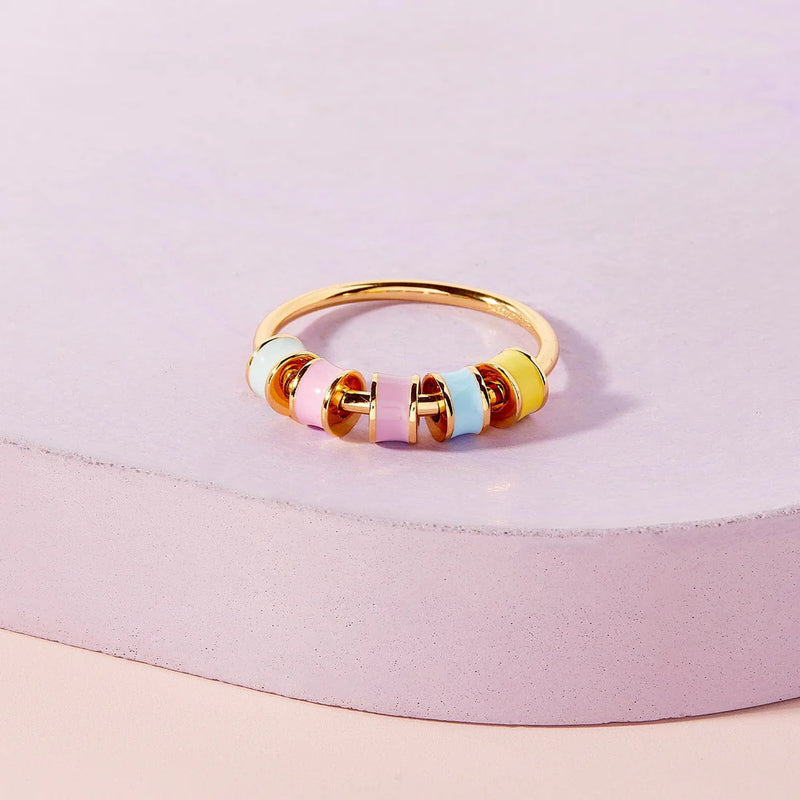 Pastel Enamel Bead Fidget Ring