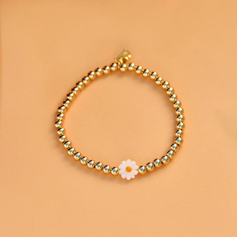 Daisy Bead Stretch Bracelet