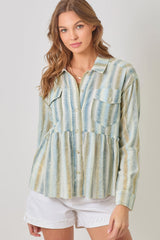 Light Weight Stripe Shirt Jacket