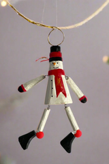 Hanging Puppet Snowman Ornament