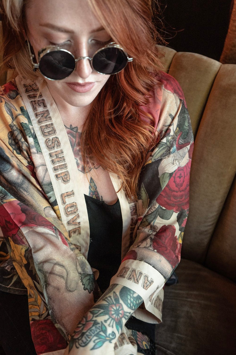 Friendship Love and Truth Cropped Kimono