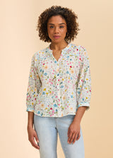 3/4 Sleeve Cotton Crinkle Top