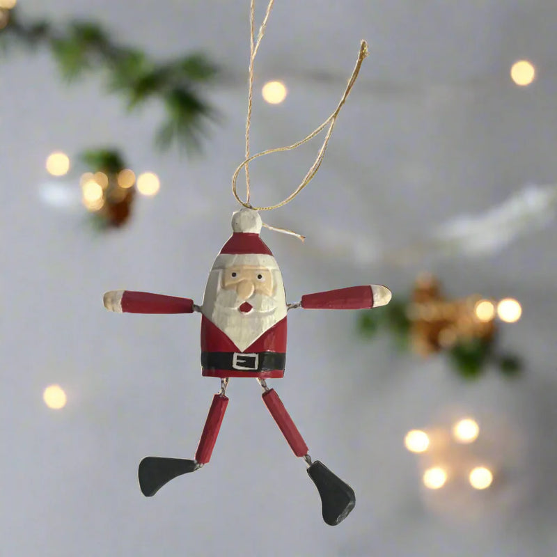 Hanging Puppet Santa Ornament