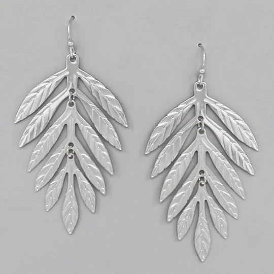 Leaf Filigree Drop Earrings