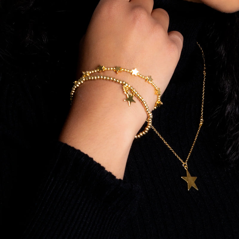 Elasticated Star Bracelet GOLD