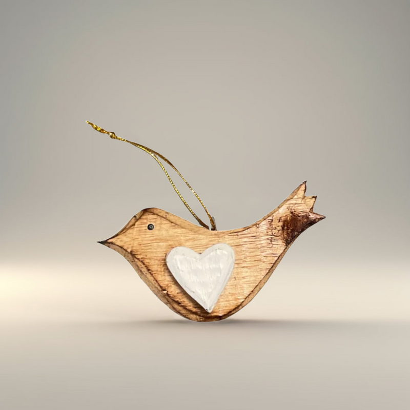 Hanging Bird Ornament WHITE
