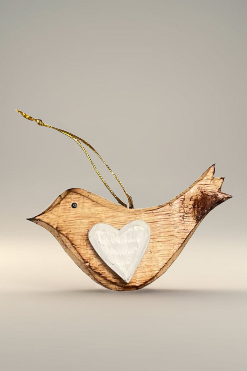 Hanging Bird Ornament WHITE