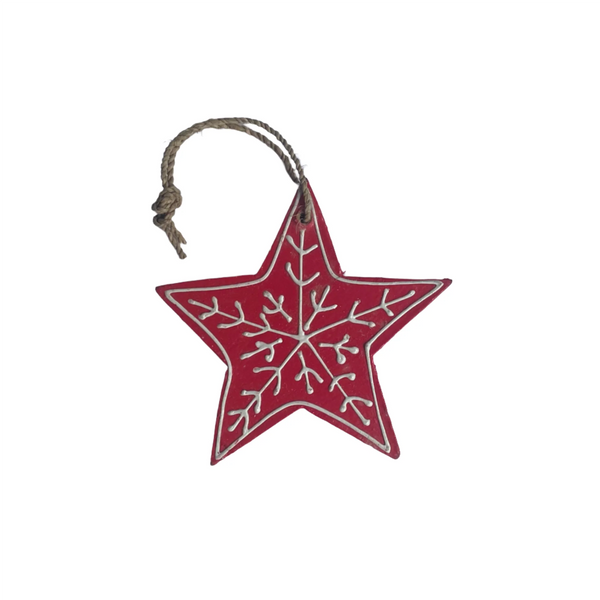 Hanging Star Ornament - Red