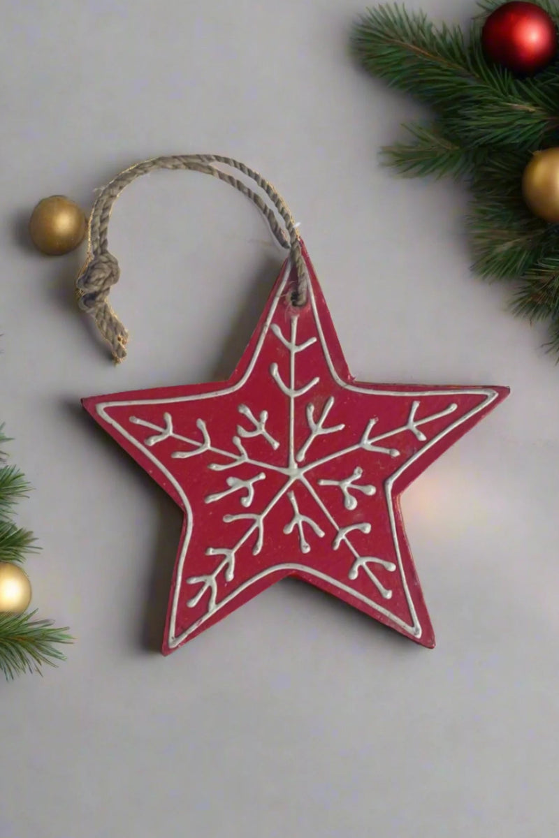 Hanging Star Ornament - Red