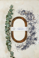 Brown Oval 4 Wick Dough Bowl Soy Candle- EUCALYPTUS LAVENDER