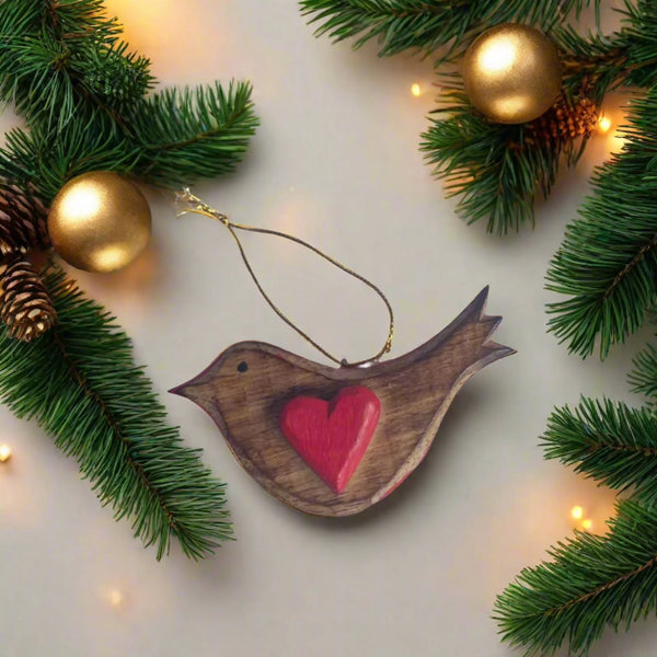 Hanging Bird Ornament RED