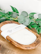 Brown Oval 4 Wick Dough Bowl Soy Candle- CASHMERE