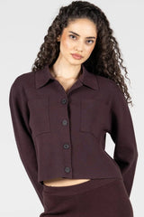 Knit Cropped Button Cardigan