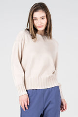 Knit RIb Detail Crew Sweater