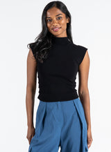 Knit Short Sleeve High Neck Top