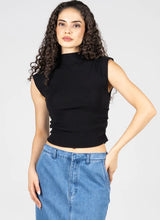 Knit Short Sleeve High Neck Top