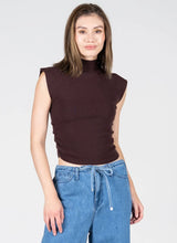 Knit Short Sleeve High Neck Top