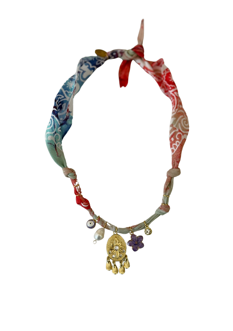 Cosmic Vibes Gold Teardrops Medal Necklace