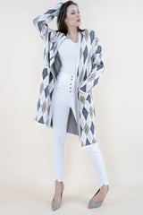 Argyle Pattern Cardigan w/ Pockets