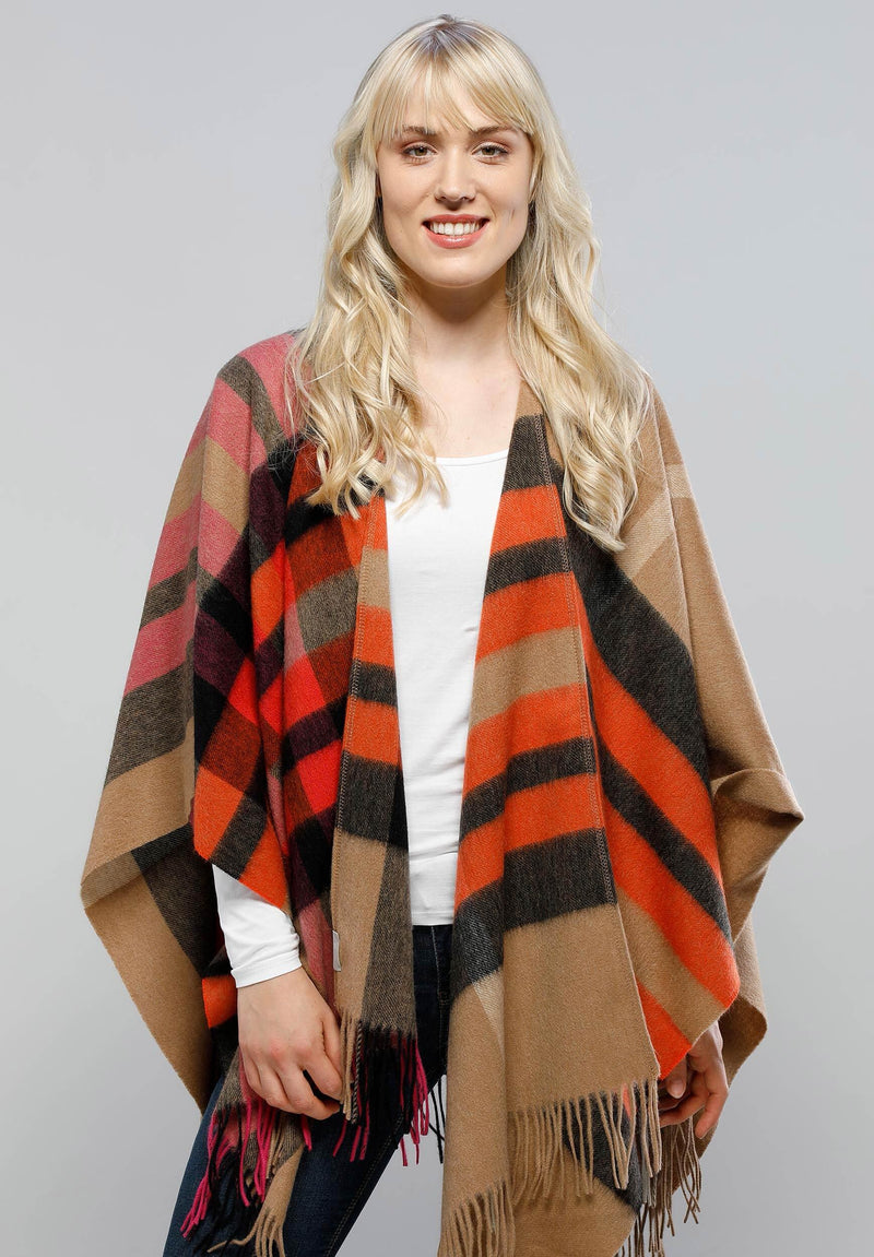 Plaid Signature Wool Ruana