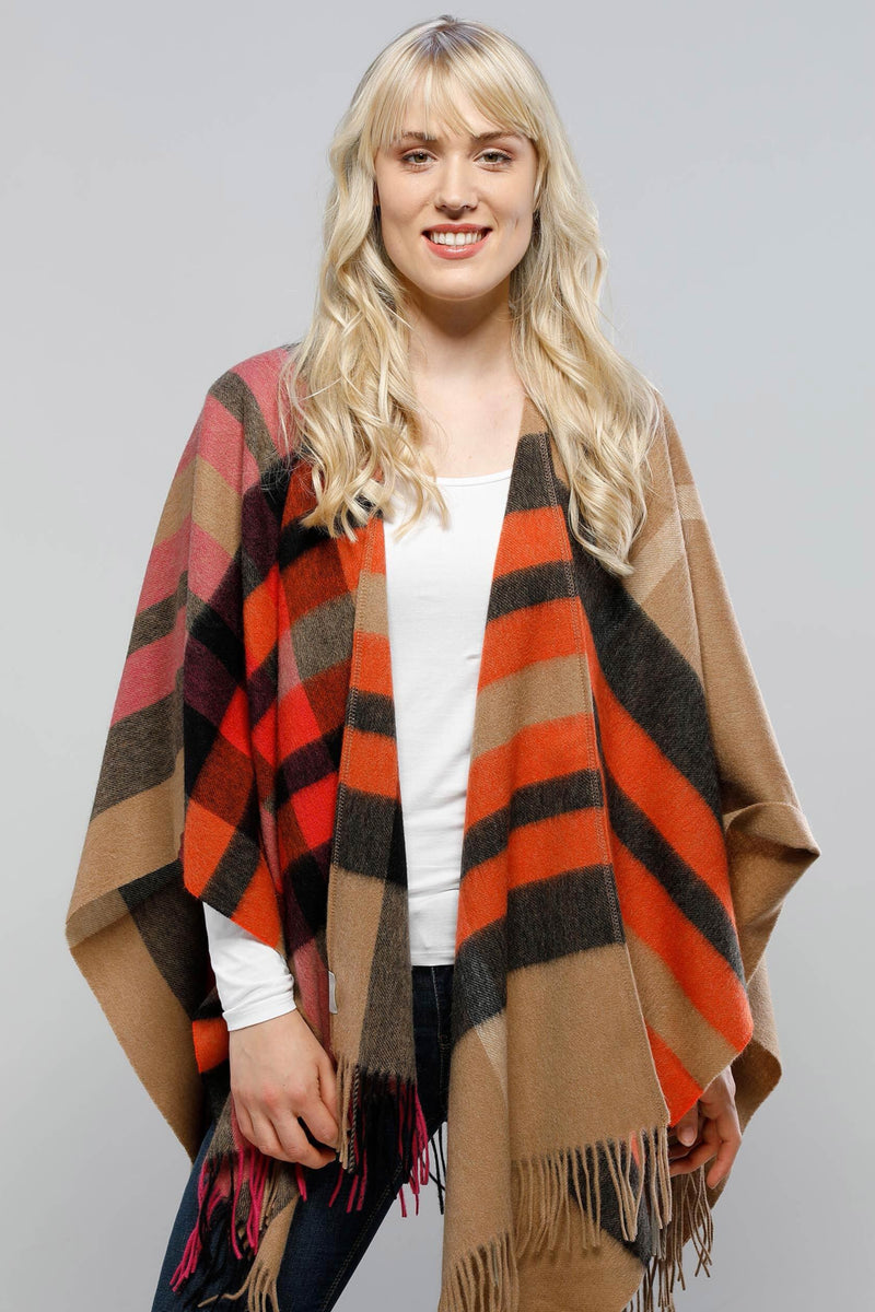 Plaid Signature Wool Ruana