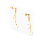 Double Drop Heart Chain Earrings GOLD