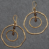 Beaten Double Ring Earring