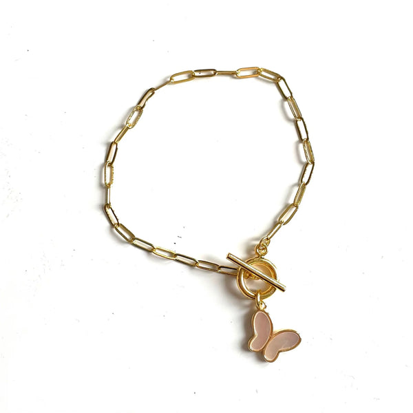 Bracelet with Mother of Pearl Butterfly Charm