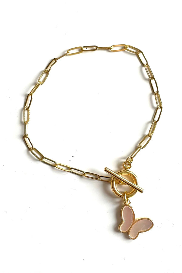 Bracelet with Mother of Pearl Butterfly Charm