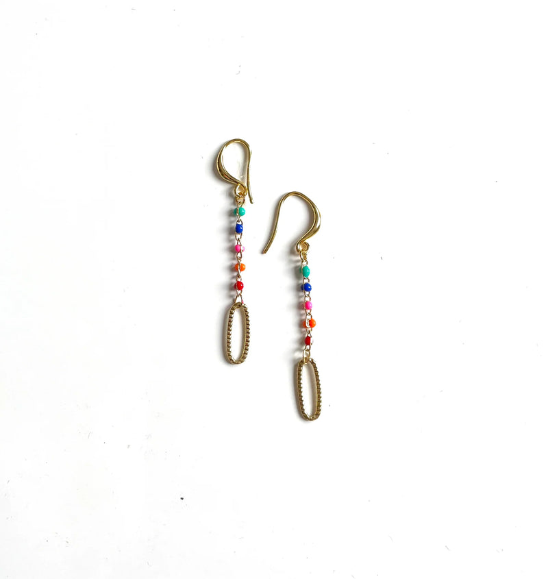 Chainlink Earrings with Beads