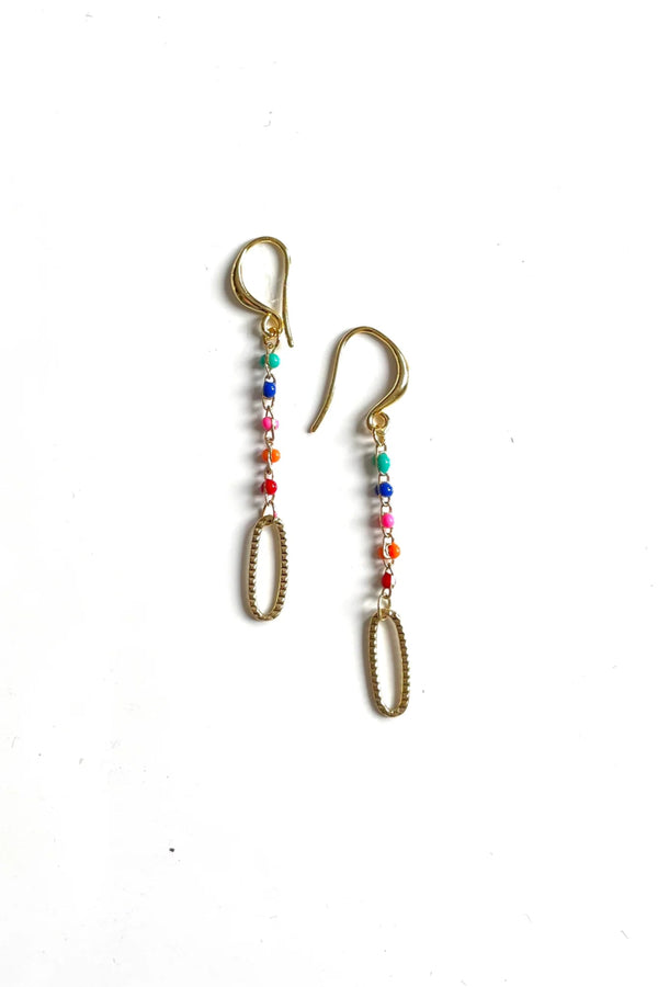 Chainlink Earrings with Beads