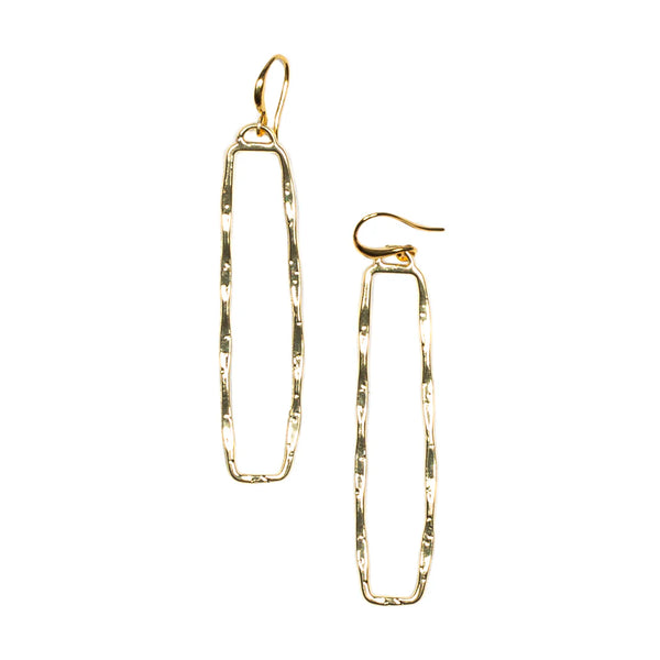 Rectangular Drop Earring Gold Plated