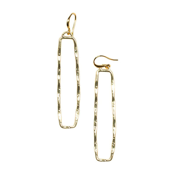 Rectangular Drop Earring Gold Plated