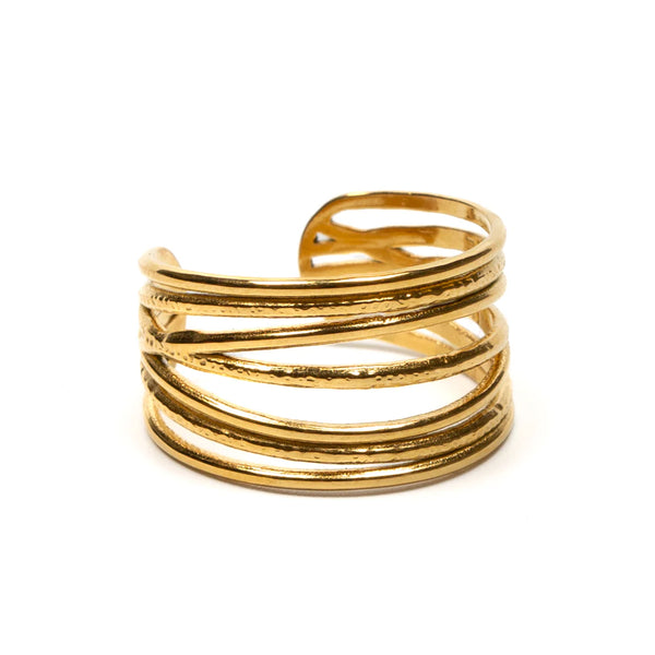 Multi Strand Ring Gold Plated