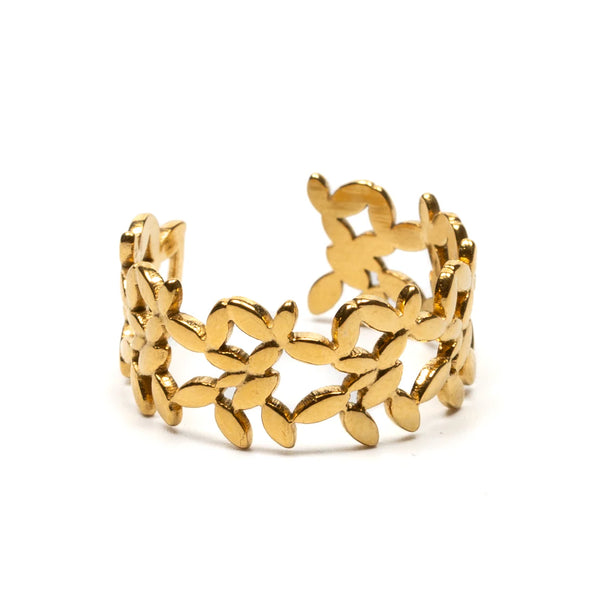Multi Petal Ring Gold Plated