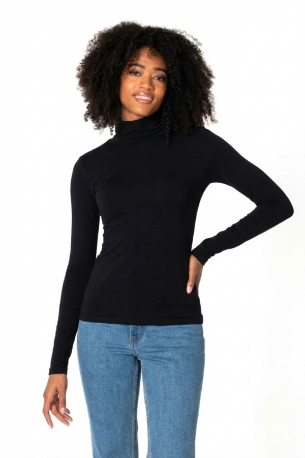 Bamboo Short Turtleneck Top